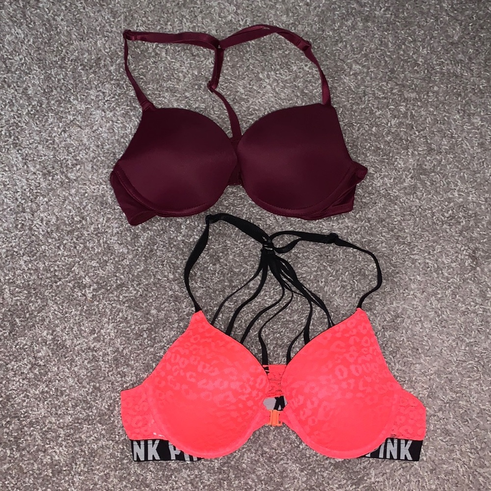 34A VS Pink bras, front clip